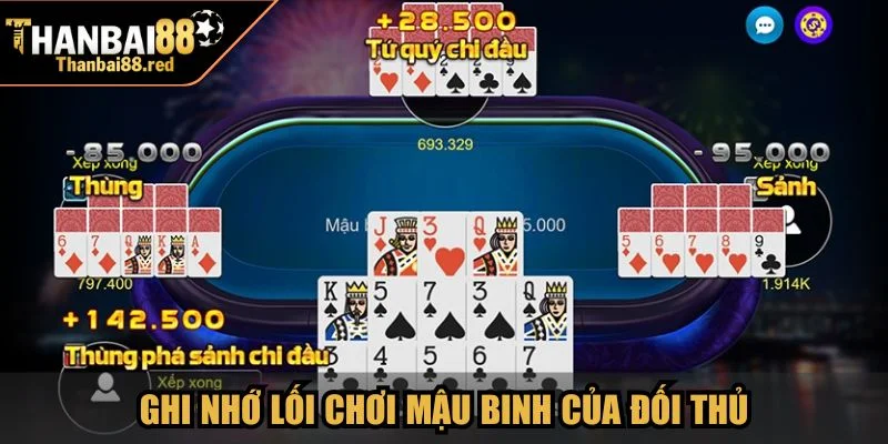 Mậu Binh Thanbai88 - Luật Chơi Và Chiến Thuật Thắng Lớn 4 Ghi nhớ lối chơi Mậu Binh của đối thủ