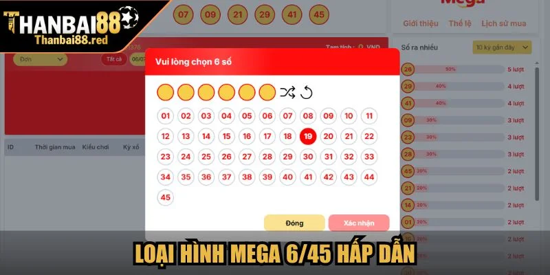Loại hình Mega 6/45 hấp dẫn